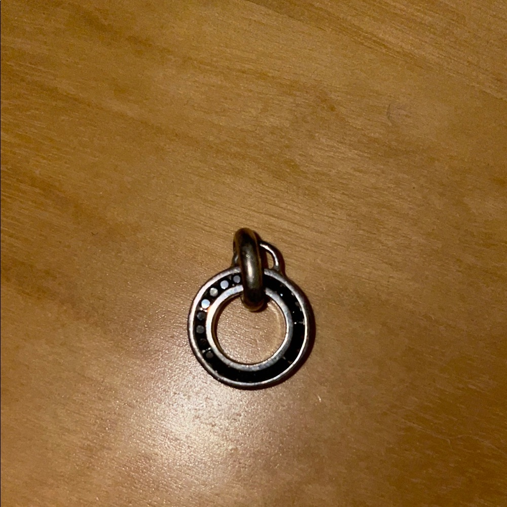 Silver and Black Circular Pendant